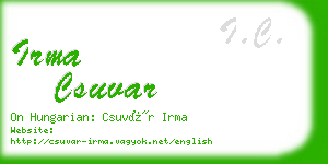 irma csuvar business card